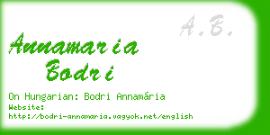 annamaria bodri business card